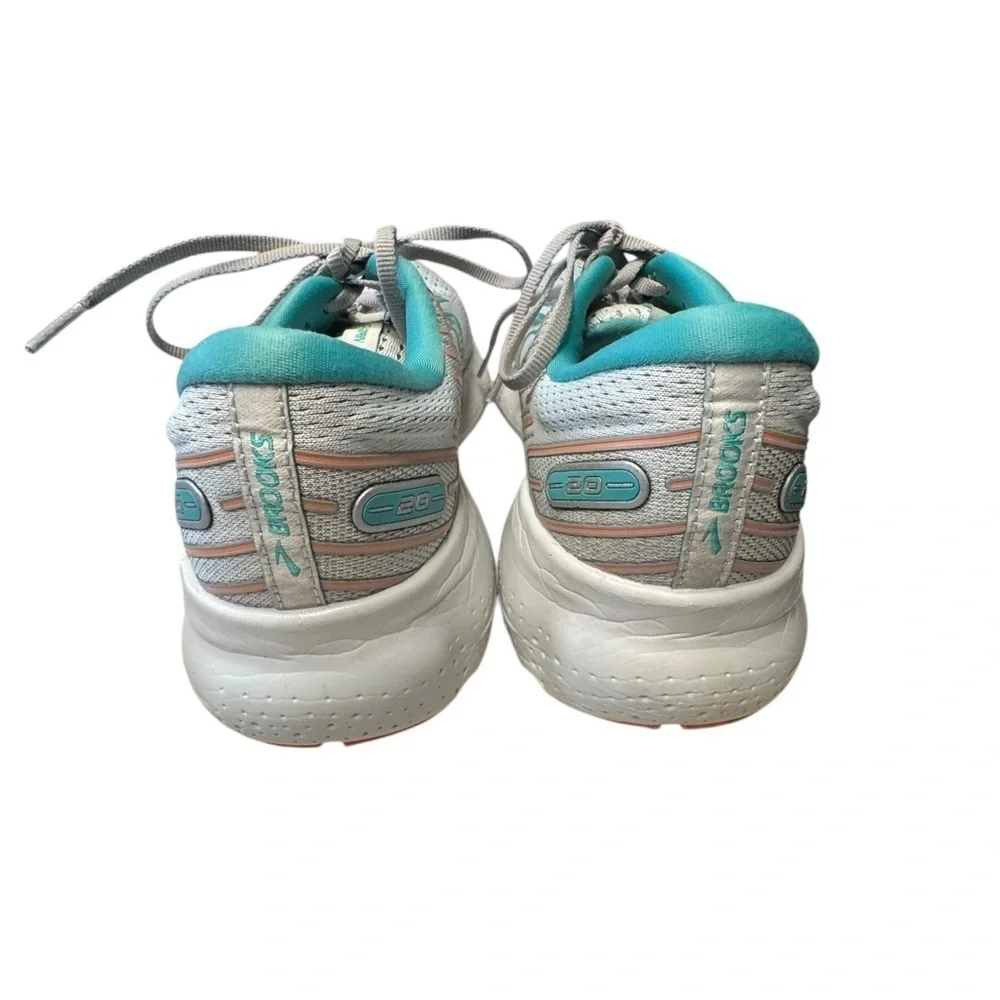 Brooks Glycerin 20 Running Shoes Womens 10.5 Gray Teal Cushioned Neutral Trainer